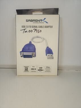 SABRENT CB-DB9P USB 2.0 TO SERIAL CABLE ADAPTER DB9 RS-232 FOR PC/MAC NEW